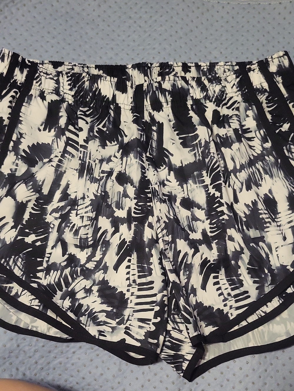 Calvin Klein Black & White Abstract Print Athletic Shorts